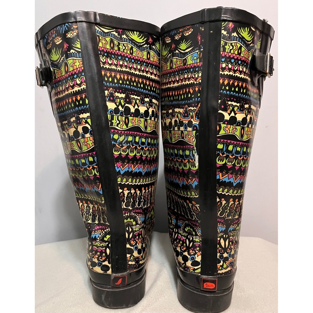 Sakroots Womens Rhythm Rubber Rain/Snow Boots Multicolor Sz 10 Tribal Geometric - Picture 3 of 10